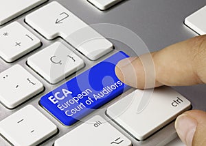 ECA European Court of Auditors - Inscription on Blue Keyboard Key