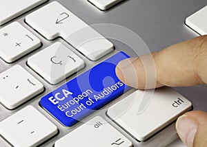 ECA European Court of Auditors - Inscription on Blue Keyboard Key photo