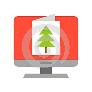 ECard vector, Christmas related flat style icon