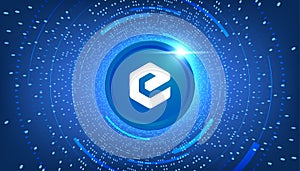 ECash XEC coin banner. XEC coin cryptocurrency concept banner background