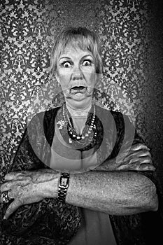 Eccentric Lady with Wild Eyes