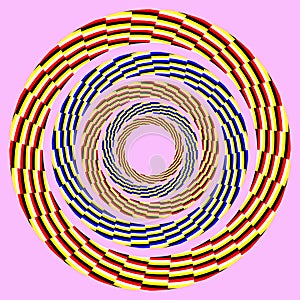 Eccentric rotating circle. optical illusion