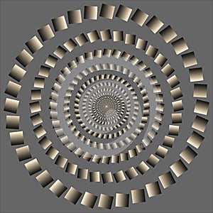 Eccentric rotating circle. optical illusion