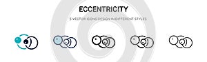 Eccentricity icon in filled, thin line, outline and stroke style. Vector illustration of two colored and black eccentricity vector photo
