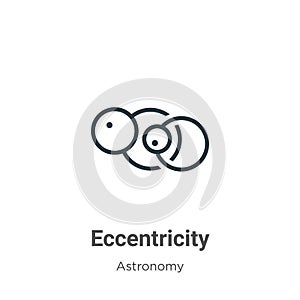 Eccentricity outline vector icon. Thin line black eccentricity icon, flat vector simple element illustration from editable