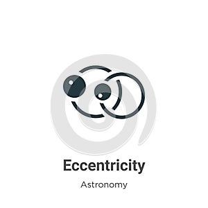 Eccentricity vector icon on white background. Flat vector eccentricity icon symbol sign from modern astronomy collection for photo