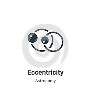 Eccentricity vector icon on white background. Flat vector eccentricity icon symbol sign from modern astronomy collection for