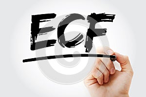 ECF - Extracellular fluid acronym with marker, medical concept background