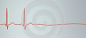 ECG in asystole, 3D illustration