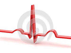 ECG, electrocardiogram, 3d render
