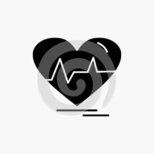 ecg, heart, heartbeat, pulse, beat Glyph Icon. Vector isolated illustration