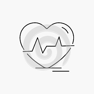 ecg, heart, heartbeat, pulse, beat Line Icon. Vector isolated illustration