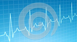 ECG heartbeat monitor, cardiogram heart pulse line wave. Electrocardiogram medical background