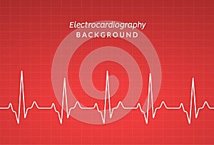 ECG heartbeat monitor, cardiogram heart pulse line wave. Electrocardiogram medical background