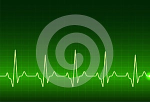 ECG heartbeat monitor, cardiogram heart pulse line wave. Electrocardiogram medical background