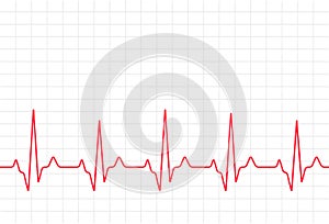 ECG heartbeat monitor, cardiogram heart pulse line wave. Electrocardiogram medical background