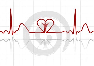 ECG with man and heart