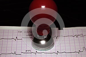 ECG and a metal electrode. photo