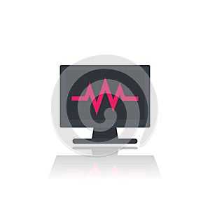 Ecg monitor, heart diagnostics icon