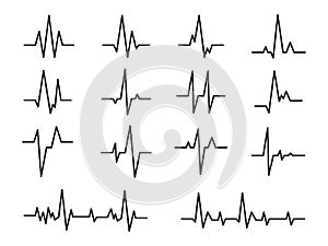 Ecg. Sinusoidal pulse lines, frequency heartbeat stress testing life, monitor with signal graphic pulsing, cardiogram photo