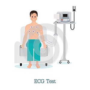 ECG Test or The Cardiac Test with patient.