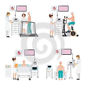 ECG Test or Exercise Stress Test for Heart Disease on treadmill