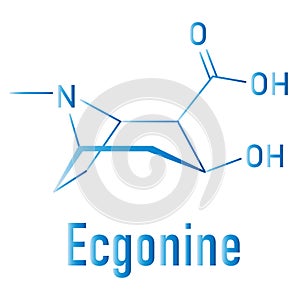 Ecgonine coca alkaloid molecule. Metabolite of cocaine. Skeletal formula.