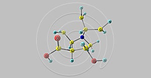 Ecgonine molecular structure isolated on grey