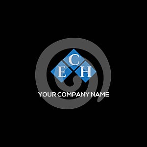 ECH letter logo design on BLACK background. ECH creative initials letter logo concept. ECH letter design