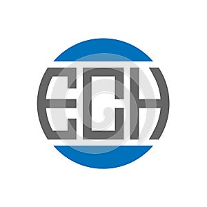 ECH letter logo design on white background. ECH creative initials circle logo concept. ECH letter design