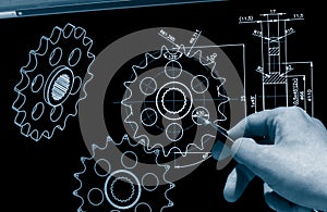 Echanical gear design cad photo