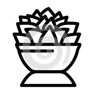 echeveria lola line icon vector illustration