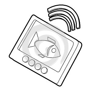 Echo sounder icon, outline style