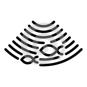 Echo sounder radar icon, outline style