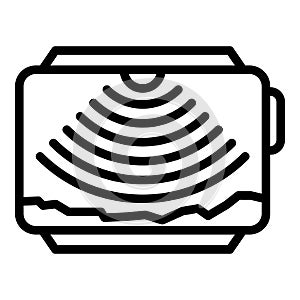 Echo sounder screen icon, outline style