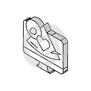 echocardiogram examining medical equipment isometric icon vector illustration