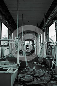 Echoes of Yesteryear: The Abandoned Train Carriage Interior