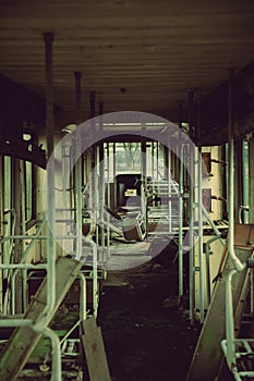 Echoes of Yesteryear: The Abandoned Train Carriage Interior