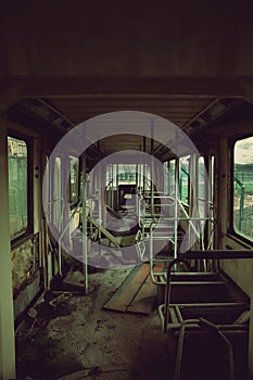 Echoes of Yesteryear: The Abandoned Train Carriage Interior