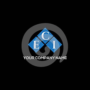 ECI letter logo design on BLACK background. ECI creative initials letter logo concept. ECI letter design