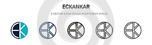 Eckankar icon in filled, thin line, outline and stroke style. Vector illustration of two colored and black eckankar vector icons