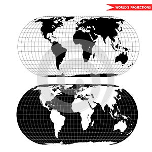 Eckert world map projection.