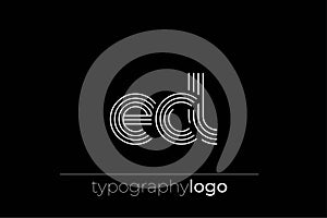 ECL modern geometric typography logo