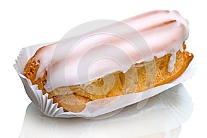 Eclair cake on white