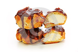 Eclairs with chocolate .