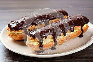 Eclairs with chocolate topping, a divine and indulgent dessert treat