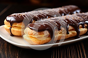 Eclairs with chocolate topping, a divine and indulgent dessert treat