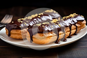 Eclairs with chocolate topping, a divine and indulgent dessert treat