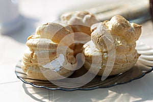 Eclairs on a plate