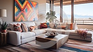 eclectic blurred southwest home interior